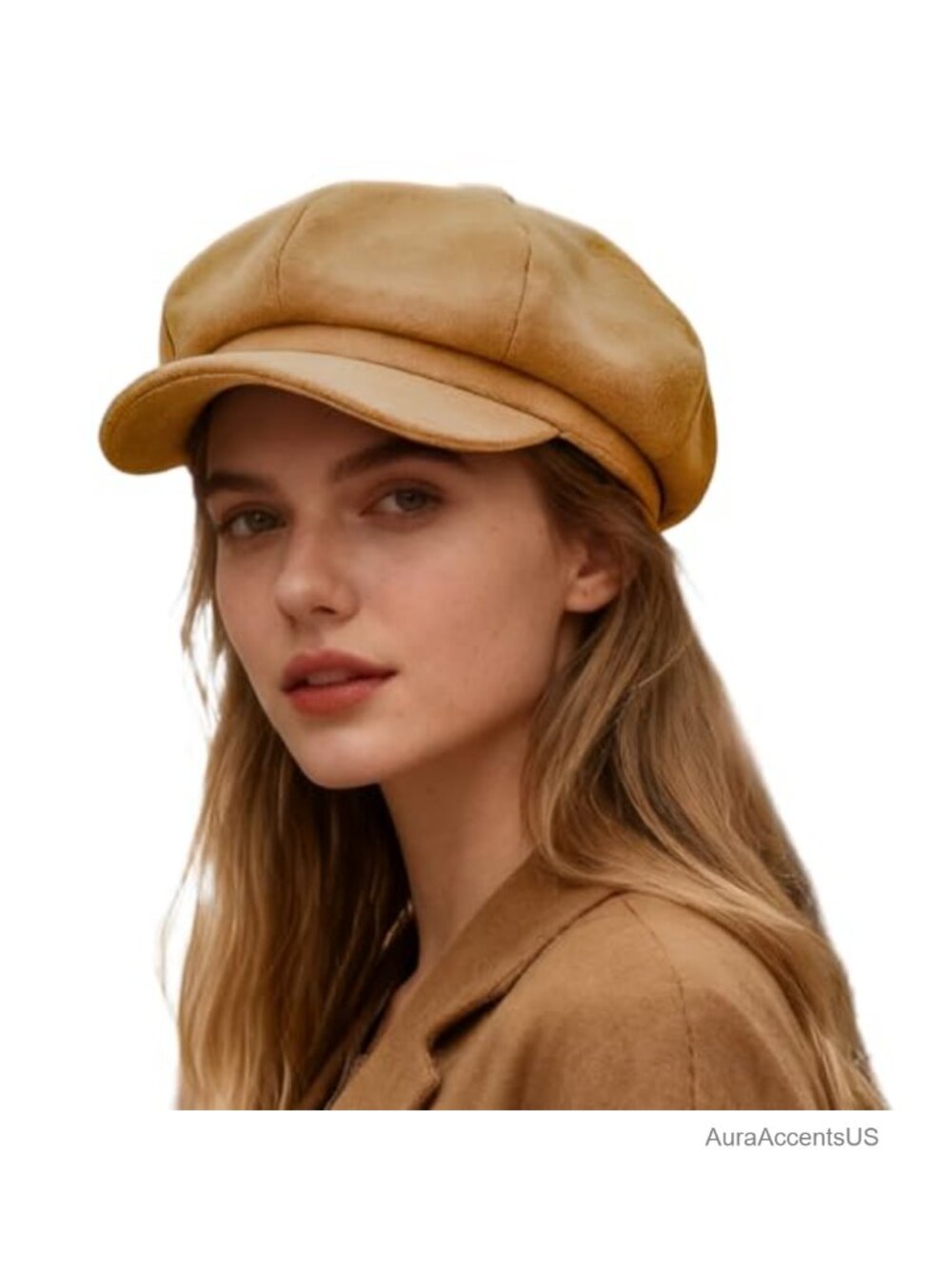 Women's Wool Cotton Newsboy Cap Adjustable Drawstring Retro Beret Hat